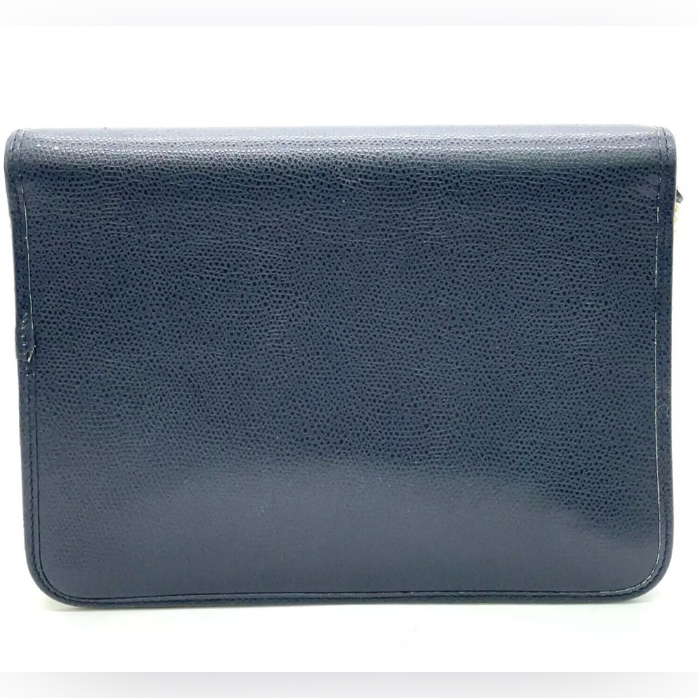 Authentic Christian Dior Leather Navy Chain Shoulder Bag - Picture 3 of 16